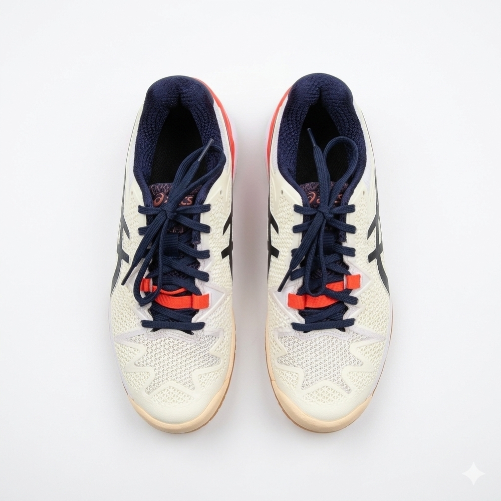 ASICS GEL-Resolution 8 Women's Tennis Pickleball Shoes White Navy Size 7